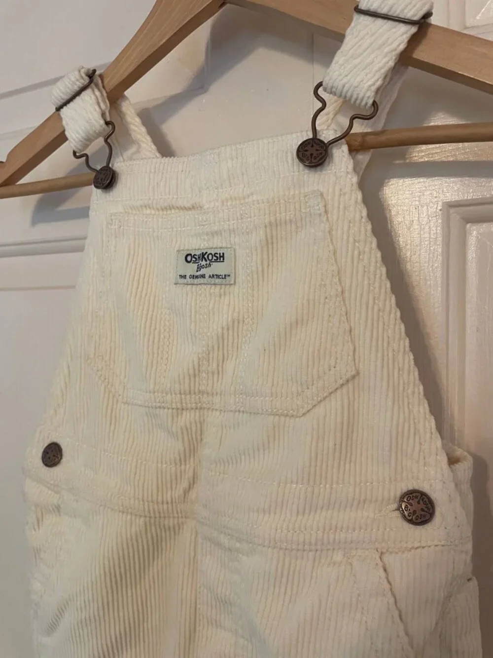 OshKosh B'gosh 5T Cream Corduroy Overalls | Classic Kidcore Vintage Style